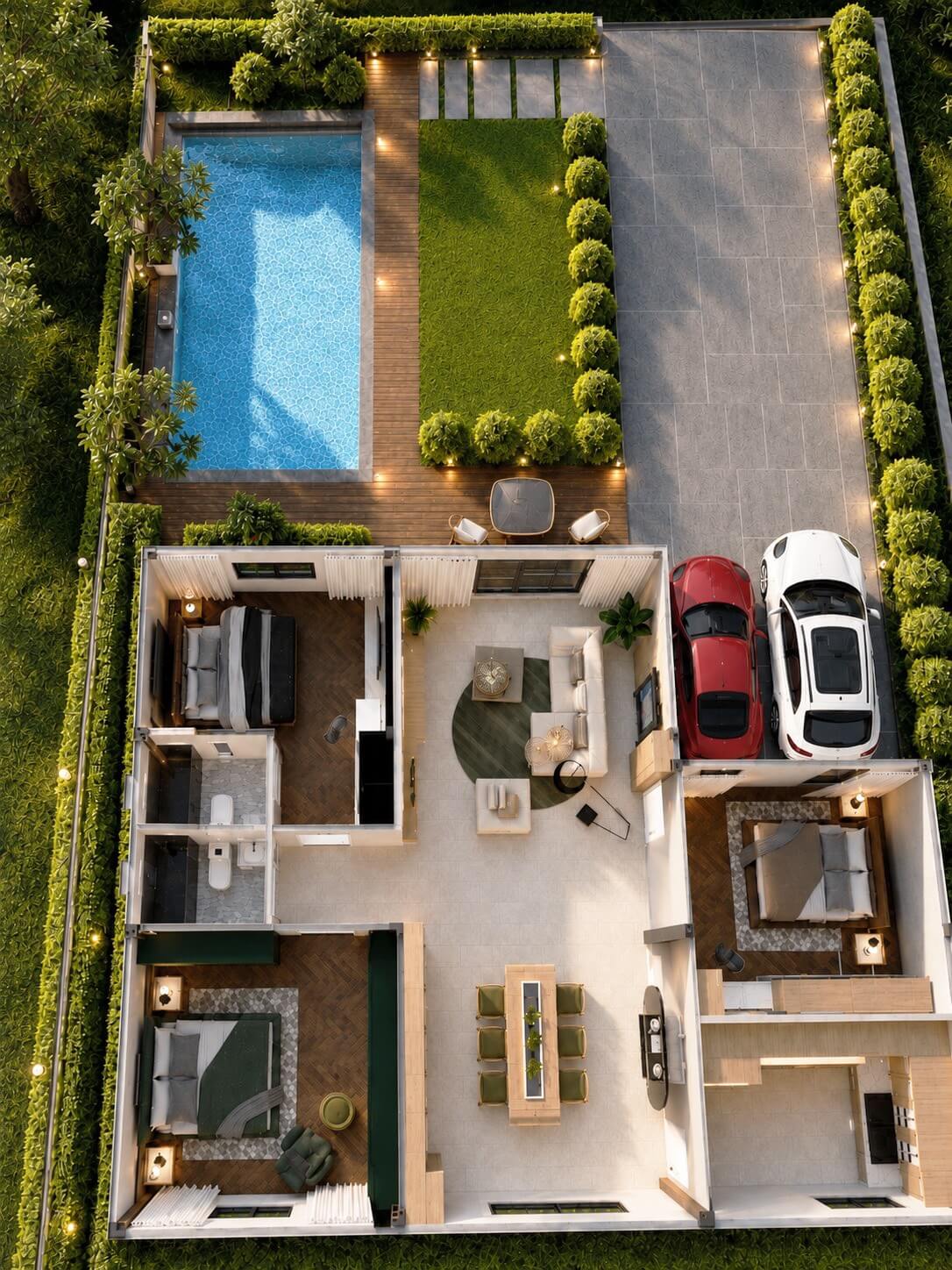 แปลน pool villa ชั้น 1
